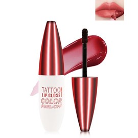 Tinte de labios pelado rojo nude, tinte de labios mate impermeable para mujeres | Long Lasting Tattoo Lip Stain, Matte Finish, Transfer-Proof Non-Stic