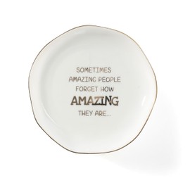 YZMICSTAR Inspirational Gifts for Women Ring Dish - You are Amazing So This is Reminder Ceramic Jewelry Dish Tray Encouragement Birthday Gifts for Sister Daughter Niece