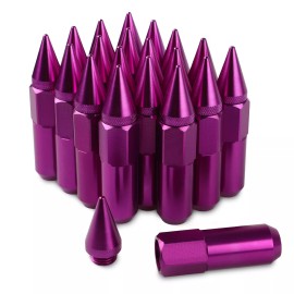 Unbranded Cap Spiked Racing Wheel Lug Nuts20 M12 x 1.5mm 60mm Arrow Style Purple
