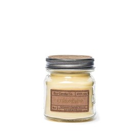 Eco Candle Co. Recycled Candle, Lemondrop, 8 oz. - Scents of Lemon, Bergamot, Violet, Lavender, & Sandalwood - 100% Soy Wax, No Lead, Kraft Paper Label & Lid, Hand Poured, Phthalate Free