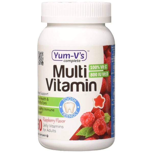 YumVs Complete Multivitamin and Multimineral for Adults Jellies, Raspberry, 60 Count