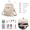 Realer Genuine Leather Backpack / Shoulder Bag For Women, beige