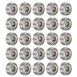 sourcing map 25pcs 624ZZ Deep Groove Ball Bearings 4mm Bore 13mm OD 5mm Thick Carbon Steel Double Shielded ABEC3 Z1 Bearing for Motors
