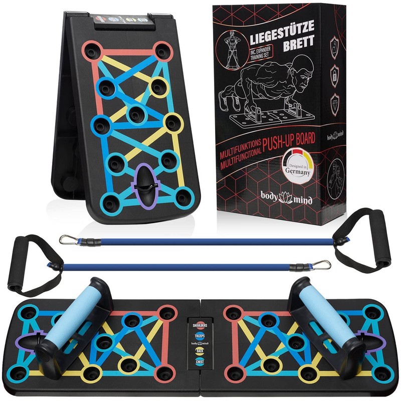 Body & Mind® Push-Up Board; Foldable Multifunctional Elite Rack Fitness