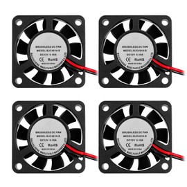 4 x Fan 12 V 0.08 A DC Quiet 40 mm x 40 mm x 10 mm Quiet with 28 cm Cable, 4010 Mini Fan for 3D Printers, Small Household Appliances, Repair and Quiet 12 Volt Fan for Cooling