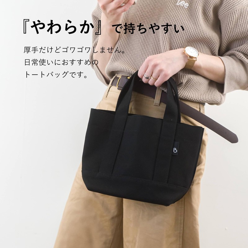 BRILLIANT COLORS Canvas Mini Tote, Black