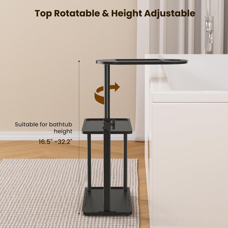 Sunnacate Bathtub Tray Table, Freestanding Bath Side Table Tub Tray