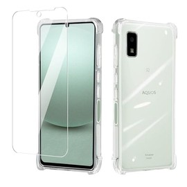 Compatible with AQUOS Wish / Wish2 Case + Glass Film [1 sheet + 1 sheet] HG06 SH-M20 A104SH SH-51C Four Corner Reinforced Protective Film Made in Japan, Asahi Glass, High Transmittance, Bubble Free