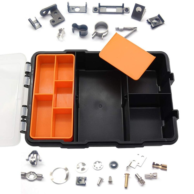 Plastic Tool Storage Box, Portable Waterproof Organizer Box with Adjustable
