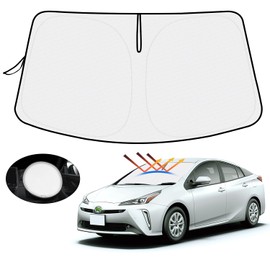 Mozan Toyota Prius 50 Series Sunshade for Windshield 2015-2023 Car Sunshade, UV Protection, Sunshade, Light Blocking, Thermal Insulation, Foldable, Includes Storage Bag, Honeycomb Design, Interior,