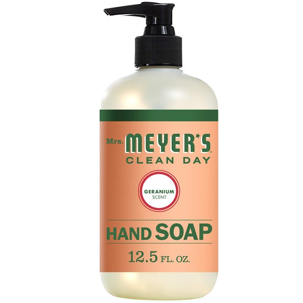 Mrs Meyers Hand Soap Geranium 12.5 Ounce Pump (370ml) (3 Pack)