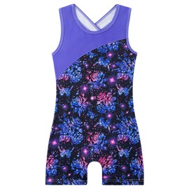 Kinberr Girls Gymnastics Outfit Quick Dry One Piece Bodysuit Outfit Butterfly Dance Leotards with Shorts for Performence