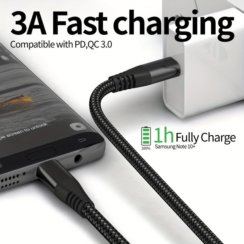 Life-Tech 60W USB-C to USB-C Nylon Braided Fast Data/Charger Cable
