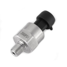 Pressure Transducer Sender Sensor for Oil Fuel Air Water,1/8" NPT Thread Stainless Steel (200PSI)