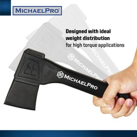 MichaelPro MP004009 9-Inch Camping Hatchet with Weather-Resistant and Shock Absorbing Fiberglass Handle, Protective Carrying Sheath Included (9-Inch Camping Hatchet)
