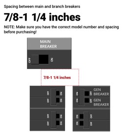 Generator Interlock kit for Siemens or Murray 150 Amp or 200 Amp Panels, Interlock kit, 7/8-1 1/4" spacing Between Main and Branch Circuit Breakers