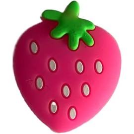 Myuiao Jinshining Pink Strawberry Tennis Racket Vibration Dampener Soft Silicon Racket Dampener Cartoon Shape Tennis Racquet Shock Absorbers Tennis Racket for Racquetball