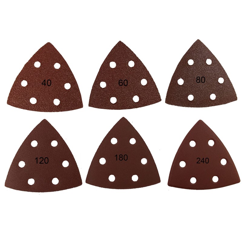 Delta Sanding Triangles │120 Pieces │ 6-Hole │ 93 x