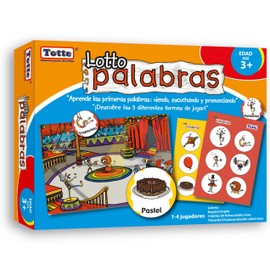 Totte Lotería Infantil | 3 Divertidas Maneras de Jugar | Español-Inglés con Piezas Grandes, Gruesas y Durables | Diseñado para Uso Infantil | Didácticamente Divertido (Palabras)