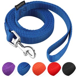 AMAGOOD 6 FT Puppy/Dog Leashes, Strong Traditional Style Leash with Easy to Use Collar Hook,Dog Lead Great for Small and Medium and Large (Blue,5/8" x 6 Feet)