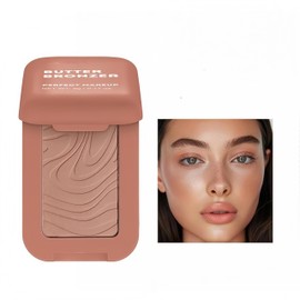 Melemando 4 Color Embossed Matte Butter Bronzer, Fade and Transfer-Resistant Bronzer, Color Corrector Cosmetics for Long-Lasting Makeup