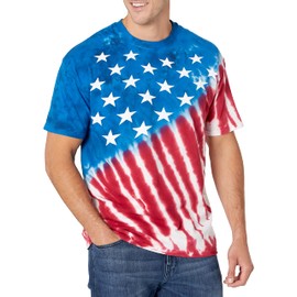 Liquid Blue mens Stars and Stripes T-shirt T Shirt, Tie Dye, Medium US