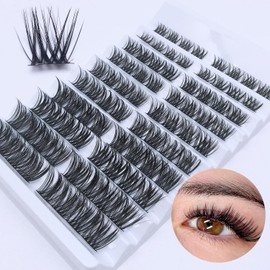 Eyelashes Clusters 80 Pcs Cluster Lashes 8-16mm Wispy Individual Lashes Extensions Natural Look Lashes D Curl Lash Clusters DIY Lash Extensions at Home(Z009)