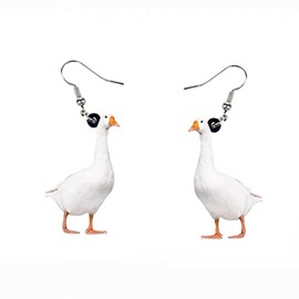Funny Cute Goose Drop Earrings Novelty Quirky Lovely Animals Dangle Earrings Farm Pet Jewelry for Women-acrylic