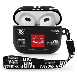 Gedicht for Airpods 3rd Generation Case, Cute Cool Red Shoes Pattern TPU Soft Cases for Airpods 3rd Case Cover, Shockproof for Airpods 3 Case Men Women with Lanyard & Keychain