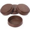 4X Large Rubber Brown Castor Cups 60mm Floor Furniture Protector