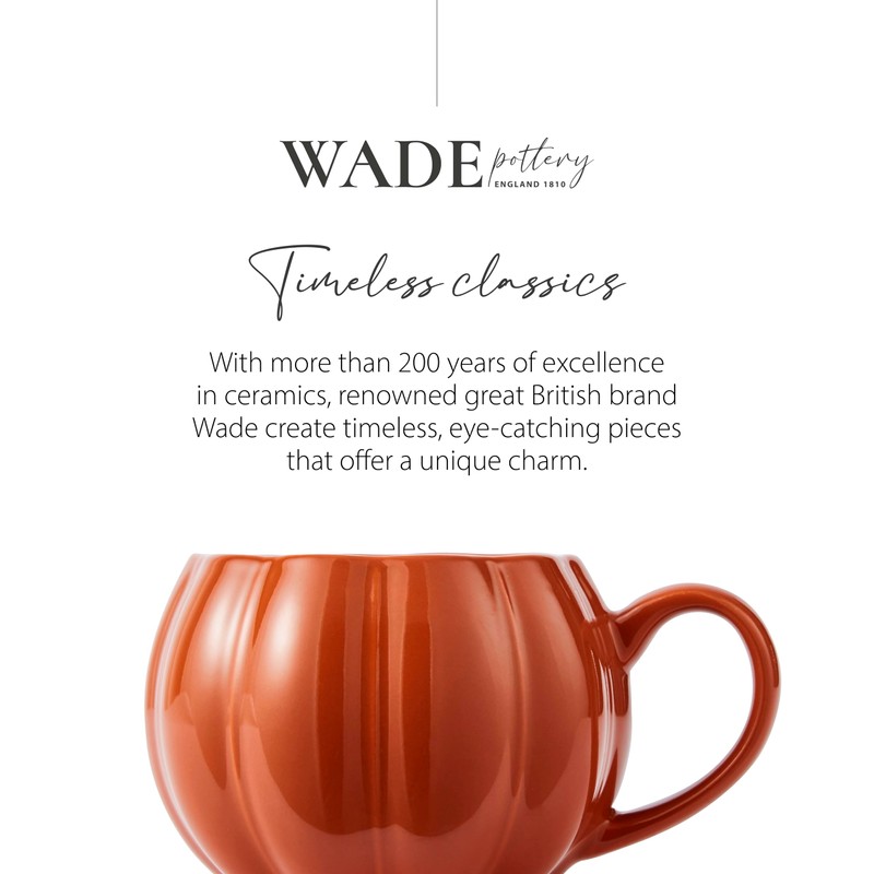 Wade WA976005ORA Set of 2 Pumpkin Shaped Mugs with Smooth