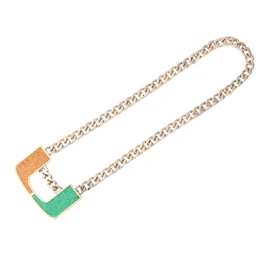 World One ABC Gold Plated Men Jewelry Necklace Miami Turnover Chain, Fans Gift