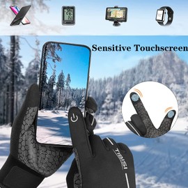 RUIXUE Winter Running Gloves Warm Lightweight, Touchscreen Gloves Grip Cycling Gloves for Men Women, Thermal Liner Gloves for Sports Hiking Driving Working Walking