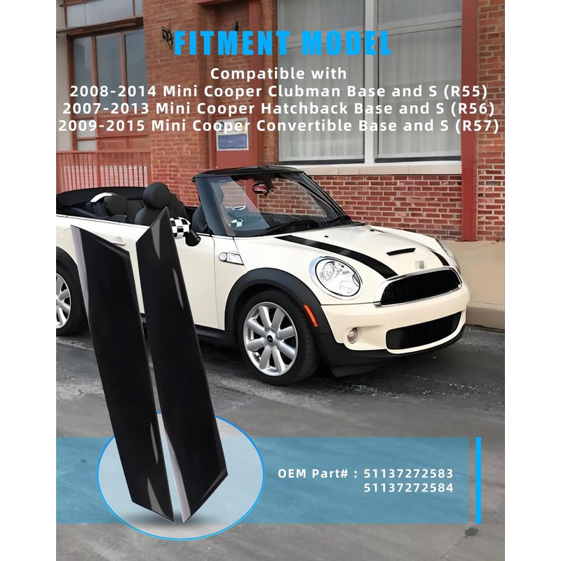 DYNVEX Windshield A-Pillar Trim Molding for Mini Cooper R55 R56