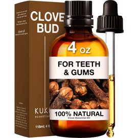 Kukka Clove Oil for Oral Care - Natural Clove Essential Oil for Oral Care - Clove Oil Essential Oil - Clove Oil for Hair, Skin, Teeth, and Gums (118 ml) - 100% Natural