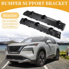 Partuto Bumper Support Bracket No.622224BA1A/622234BA1A - Left Right Side Bumper Bracket for Nissan Rogue 2014-2020 - ABS Plastic Black - 1 Pair