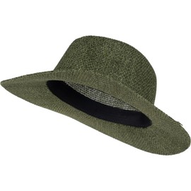 styleBREAKER Women's Panama Sun Hat with Thin Hat Band, Straw Hat, Floppy Hat, Summer Hat, Fedora Hat 04025040, olive