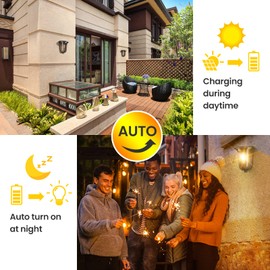 Quntis 2 Paquetes Luces Solares de Pared para Exteriores con Sensor de Movimiento, Luz LED de Decorativos Exteriores del Aplique Solar Impermeable, iluminación para Jardín, Patio, Garaje, Porche, Casa