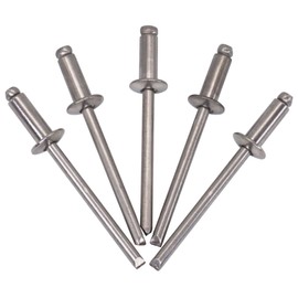 SKIR'CO Pack of 100 Stainless Steel Blind Rivets 4.0 x 10 mm Dome Head Pop Rivets DIN 7337 A2 Rivets (100, 4.0 x 10 mm)