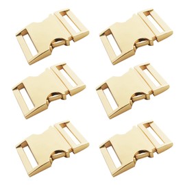 Bytiyar Buckle 6 pcs 1 inch(25mm) Quick Side Release Clips Metal Buckles for Straps Webbing Paracord Bracelet Dog Collar Backpack Belt, Light Gold