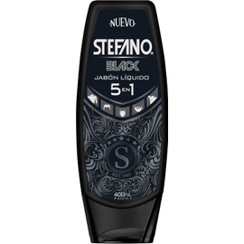 Stefano Black Jabón Líquido 5 en 1 para hombre Limpieza profunda 400 ml