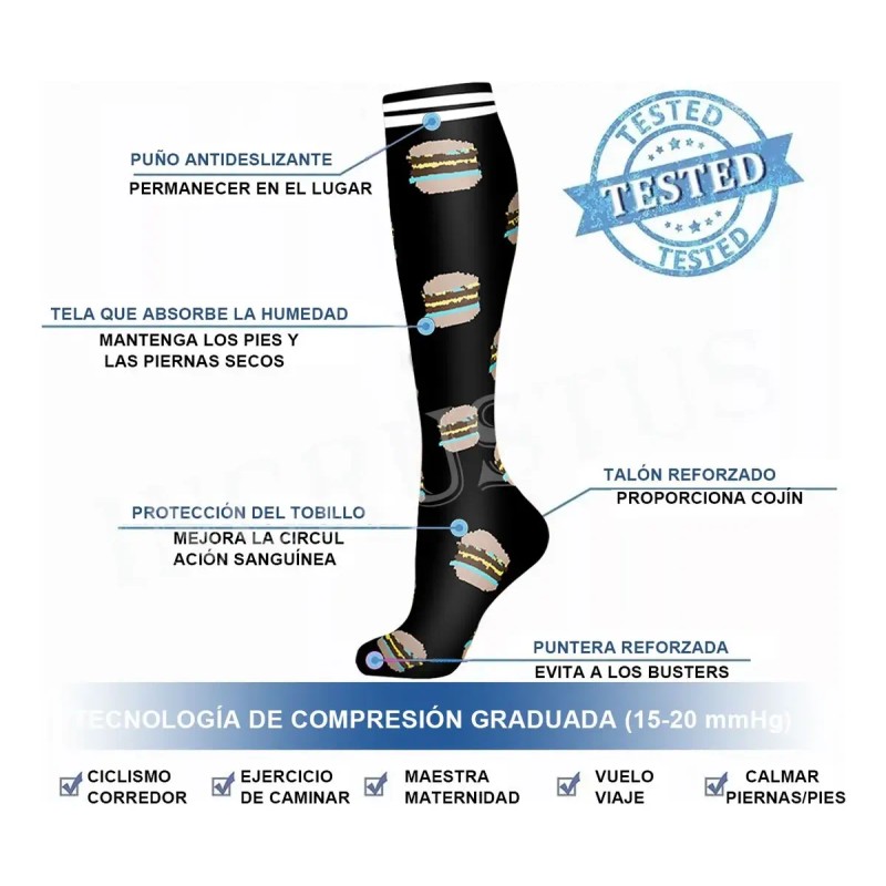 Medias Calcetas Compresión Deportivas Alivia Varices 8pcs