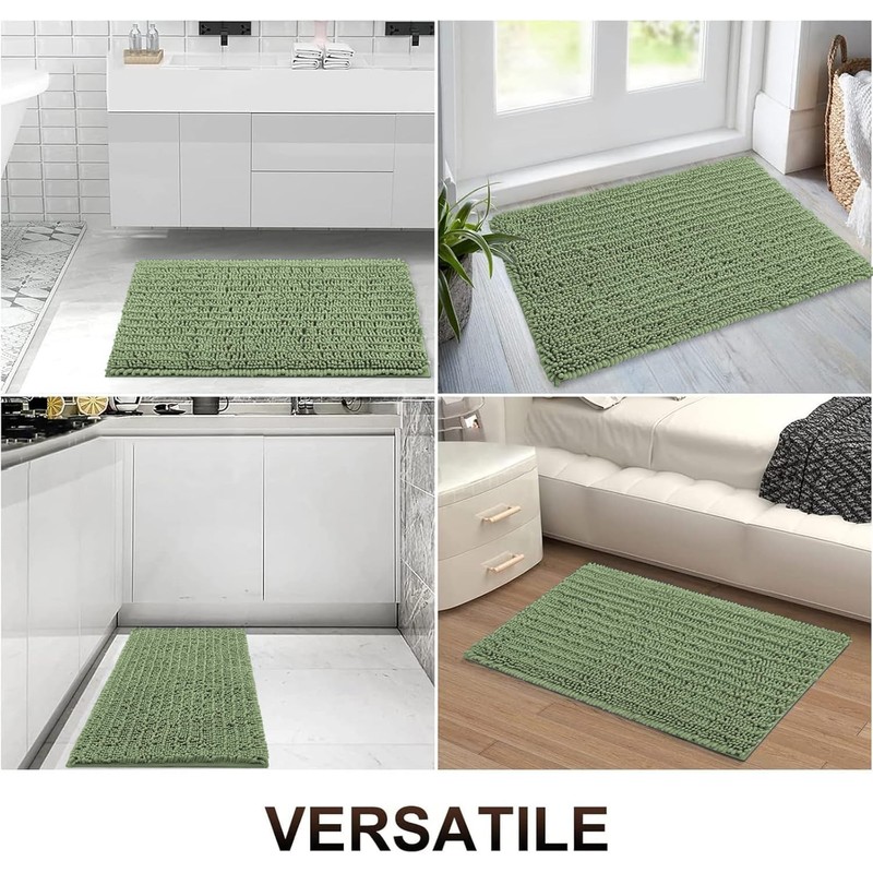 OLANLY Luxury Chenille Bath Mat, Extra Soft Thick Absorbent Shaggy