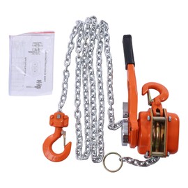 Chain Hoist 1650LBS 10 FT Lift Lever Block Chain Hoist, 3/4 Ton Chain Ratchet Lever Block Chain Hoist Come Along Lift Puller for installing machines, lifting goods
