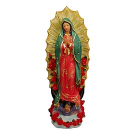 PSYHILAR 10 Inch Virgen de Guadalupe Statues, Our Lady of Guadalupe Virgin Mary Statue, Large Virgencita Maria Estatua Resin Figurine