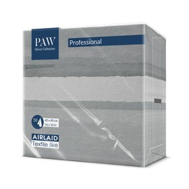 Paw Airlaid Napkins - Fabric-Like (40 x 40 cm) I Pack of 50 I Ideal for Weddings, Christenings, Communion, Birthdays I Fabric Napkins - Earth Colours, Grey I Colour: Fluid Grey