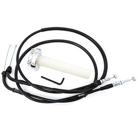 Reproduction Throttle Cable Set w/Chrome Throttle Tube - Fits Honda CB/CM400/450 CX500
