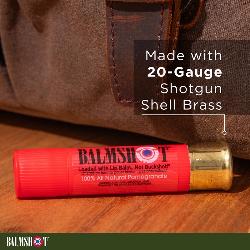 BALMSHOT Pomegranate Lip Balm SPF 15 (2-Pack) – Natural Beeswax