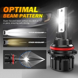 KATUR 9007 Led Headlight Bulb, 80W 16000LM 6000K Cool White 360 Degree Adjustable Beam Angle 400% Brightness Super Bright HB5 9007 Led Bulb Conversion Kit IP65 Waterproof, Pack of 2