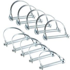 Uenhoy 10 Pcs Shaft Locking Pin 5/16 Inch Safety Coupler Pin Arch Wire Lock Pin for Trailers PTO Lawn Mower Hitches, 5/16" x 2-3/4"